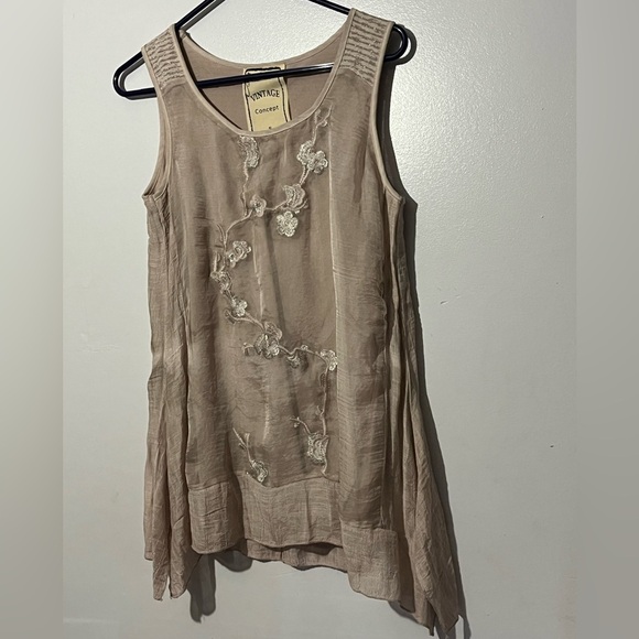 Vintage Concept dusty rose embroidered top size S - Picture 2 of 10